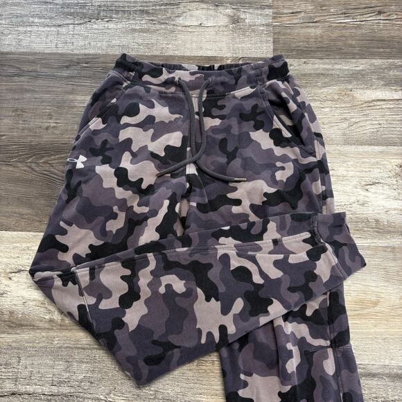 Under Armour Gray Camo Mens Small‎ Loose Fit Fleece Tapered Sweatpants Joggers - Picture 1 of 11